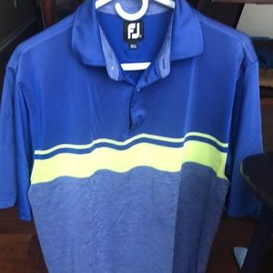 Footjoy color lisle golf shirt. Blue. Size M.